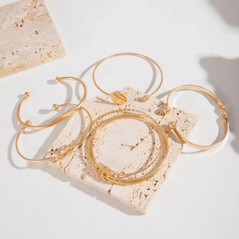 Knotted Elegance Armbandenset | Goud