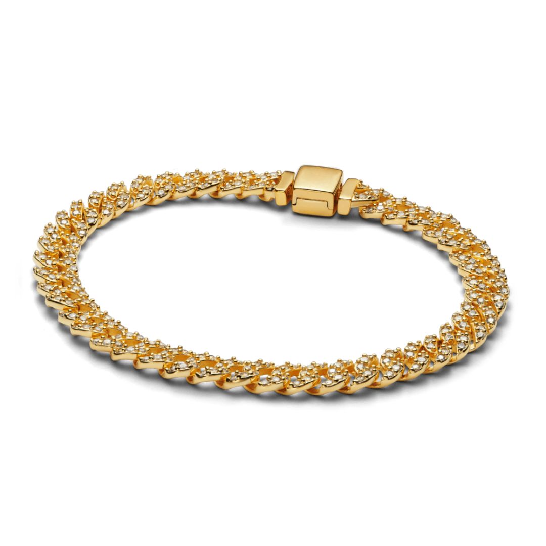 Moissanite Cuban Armband | Goud