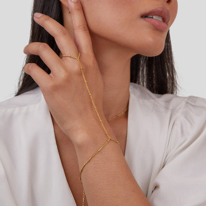 Chic Hand Chain Armband | Goud