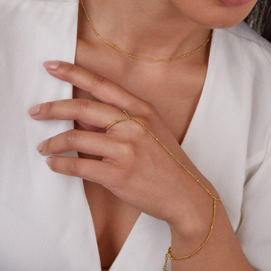 Chic Hand Chain Armband | Goud