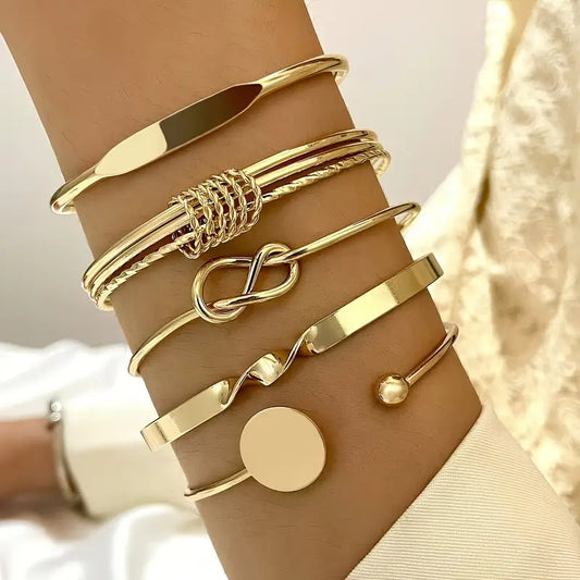 Knotted Elegance Armbandenset | Goud