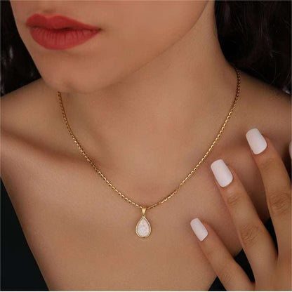 Opal Steen Ketting | Goud