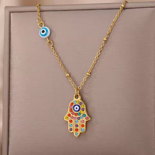 Ketting met Gekleurde Figurine | Goud