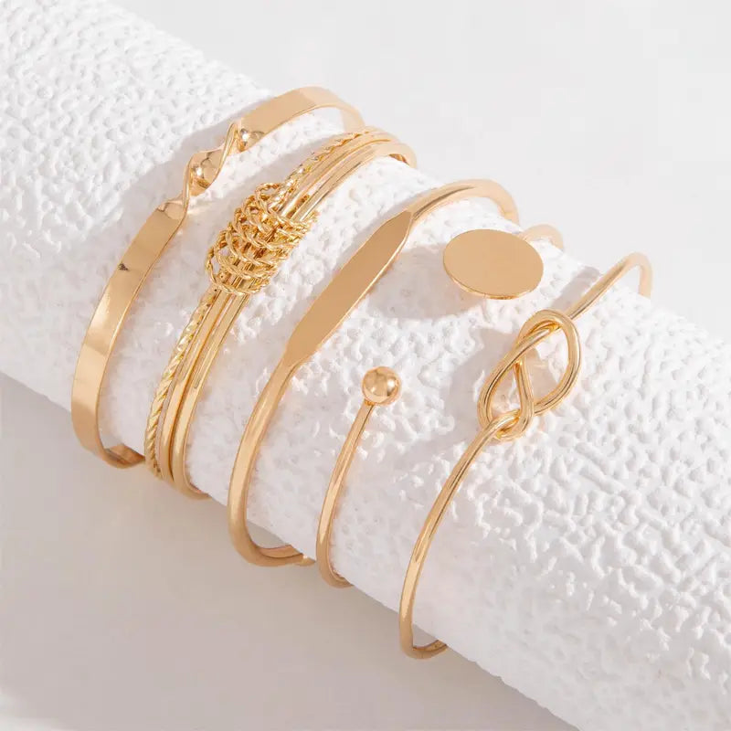 Knotted Elegance Armbandenset | Goud