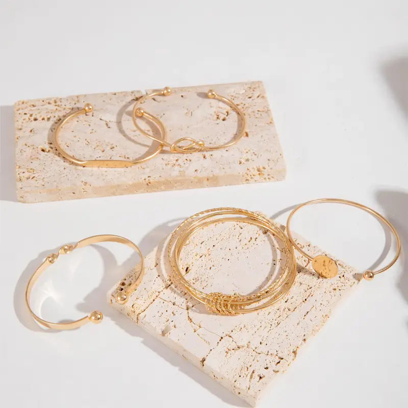Knotted Elegance Armbandenset | Goud