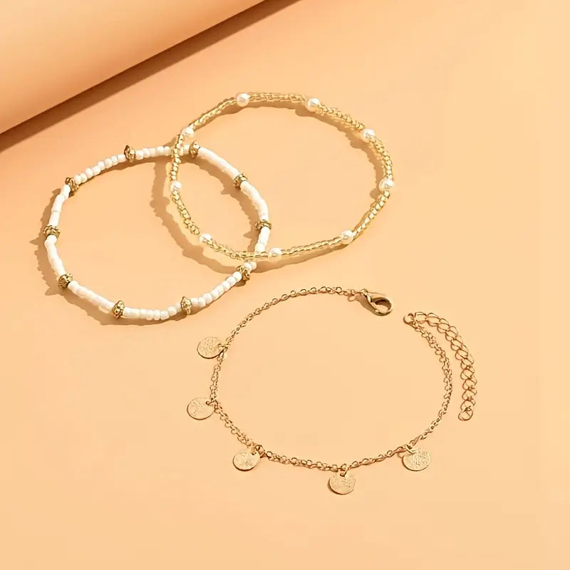 Coastal Charm Enkelband Set  | Goud