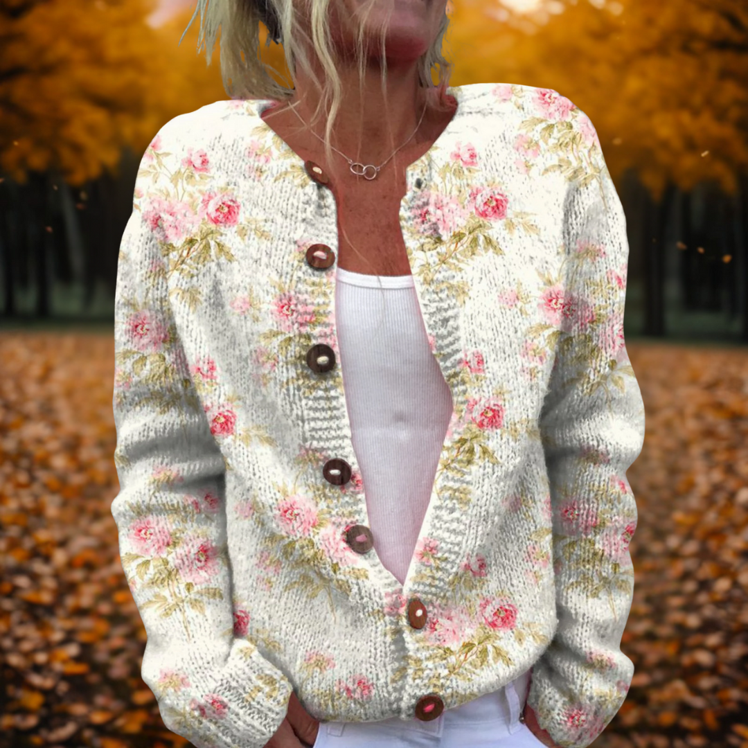 Jessie | Bloemen Kunst Cardigan
