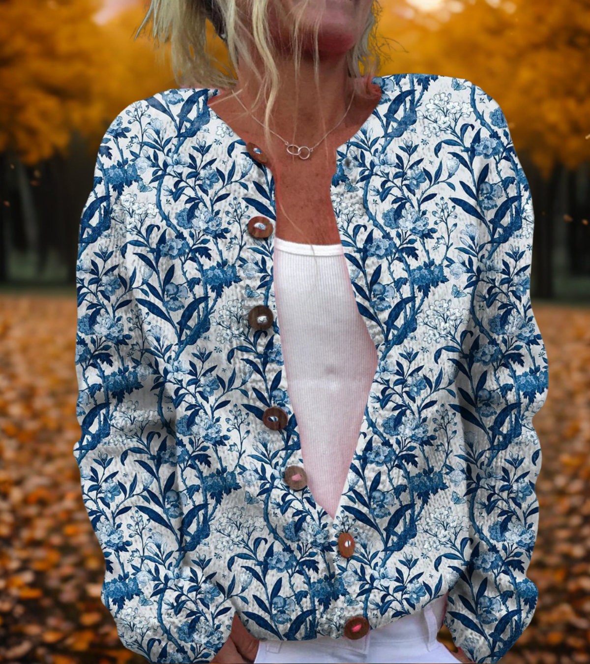 Mary | Bloemenpatroon Cardigan