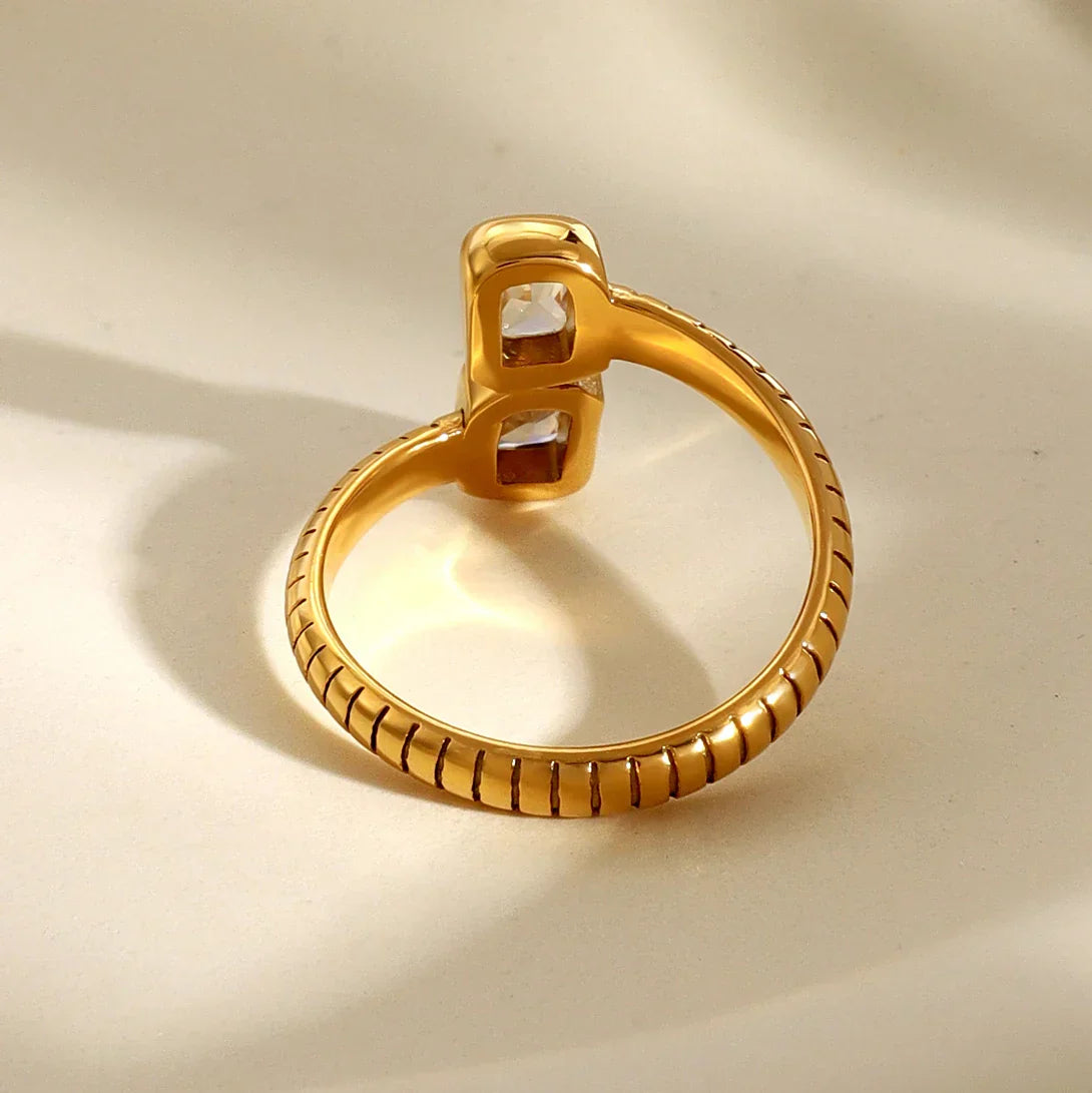 Verstelbare Zirkonia Ring | Goud