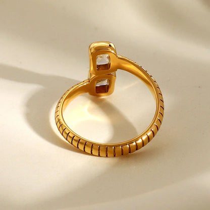 Verstelbare Zirkonia Ring | Goud