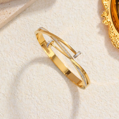 Spjikerarmband Zirkonia | Goud