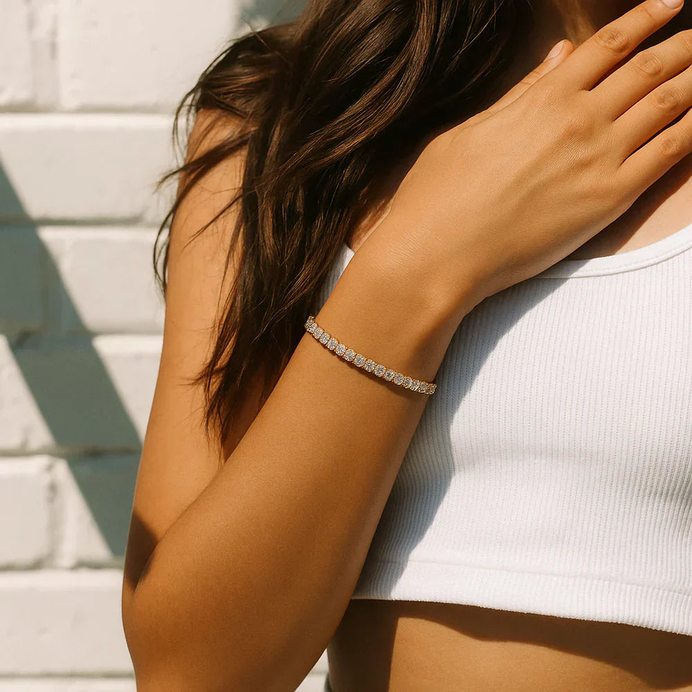 Moissanite Tennis Armband | Goud