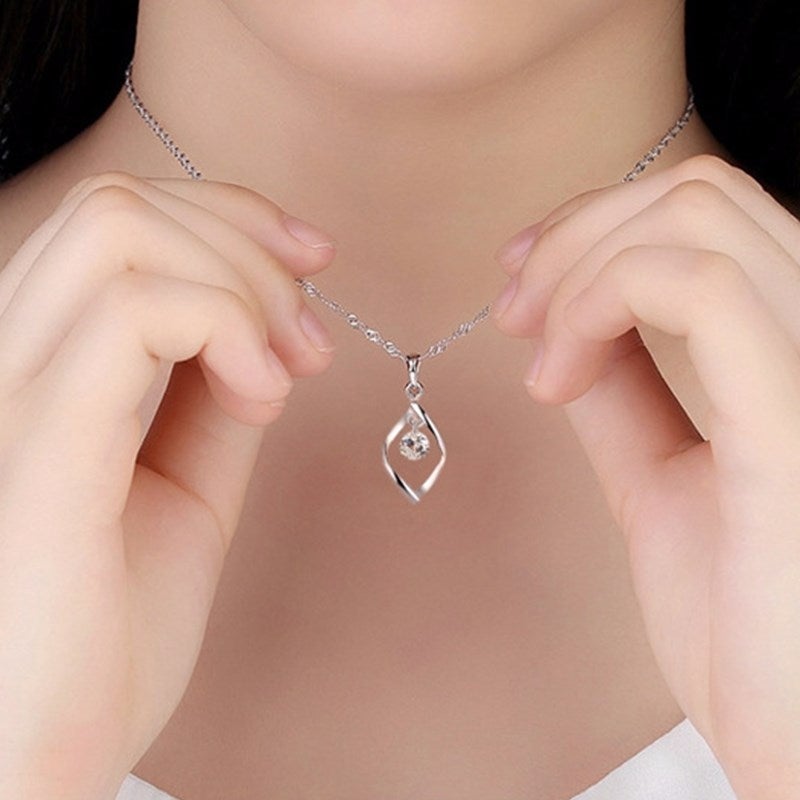 Zilveren Zirkonia Kristal Hanger