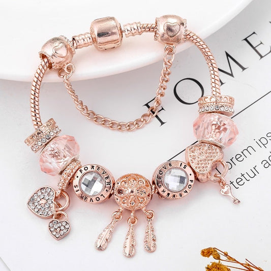 Rose Dromenvanger Armband met Charms | Sterling Zilver