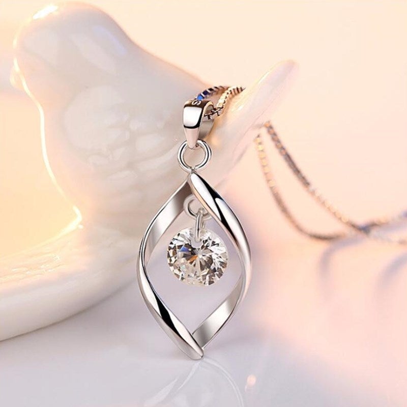 Zilveren Zirkonia Kristal Hanger