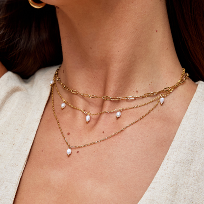 Kay Parel Drielagen Ketting
