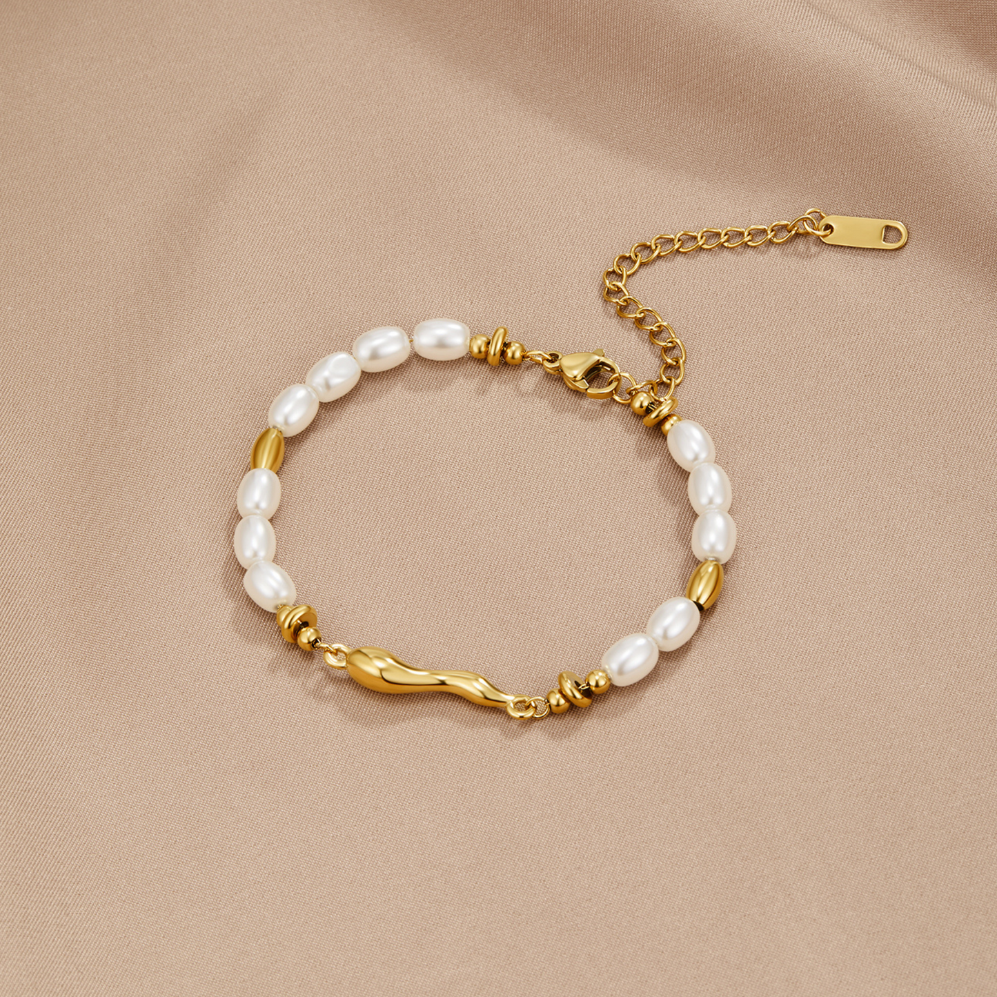 Lov Zoetwaterparel Armband | Goud