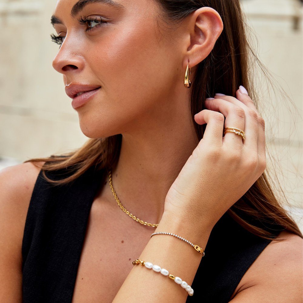 Niyah Crystal Armband | Goud