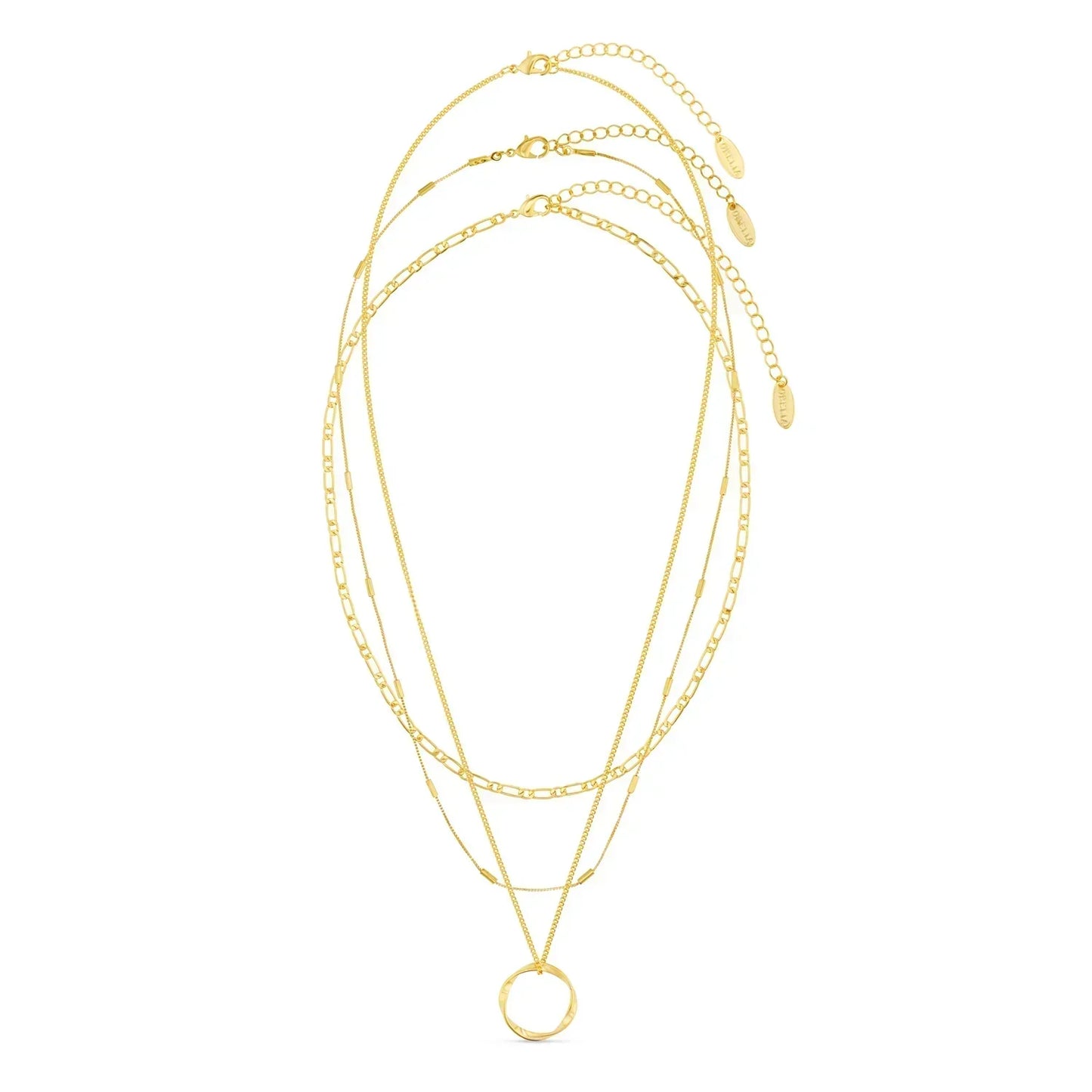 Open Circle Drielagige Gouden Ketting