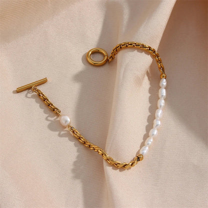 Parel armband | Goud