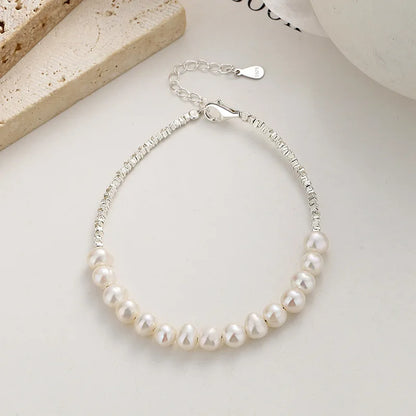 Zilveren Parel Armband
