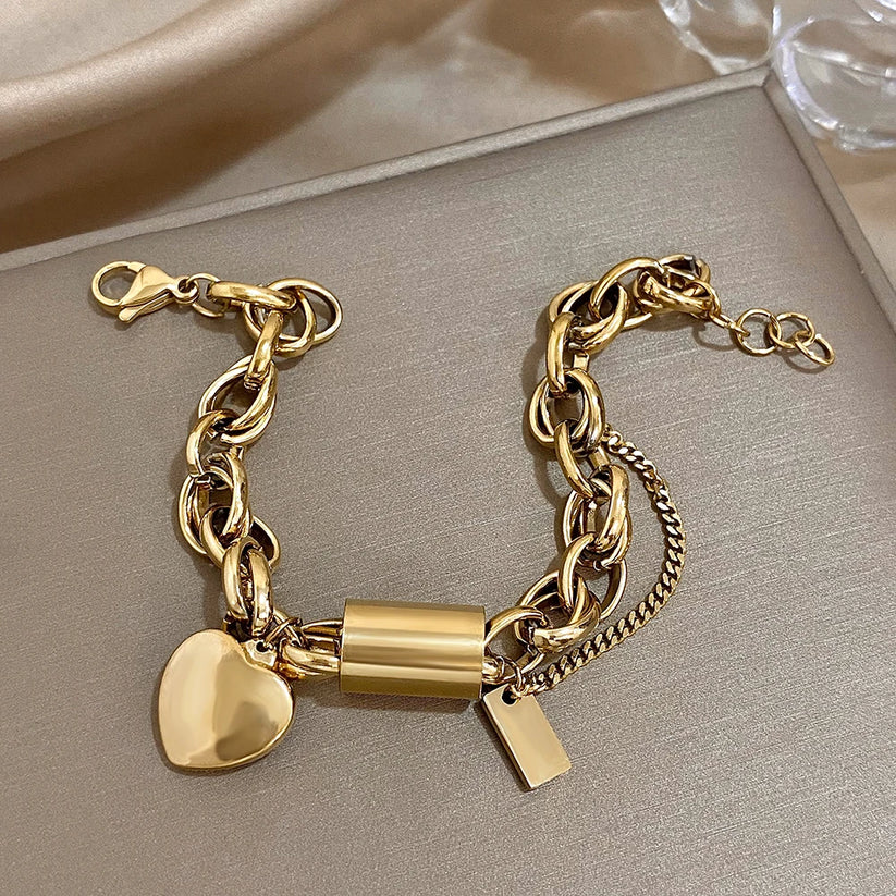 Heartened Chunky Armband | Goud