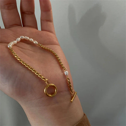 Parel armband | Goud