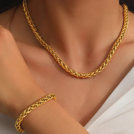 Armband & Ketting Sieradenset | Goud