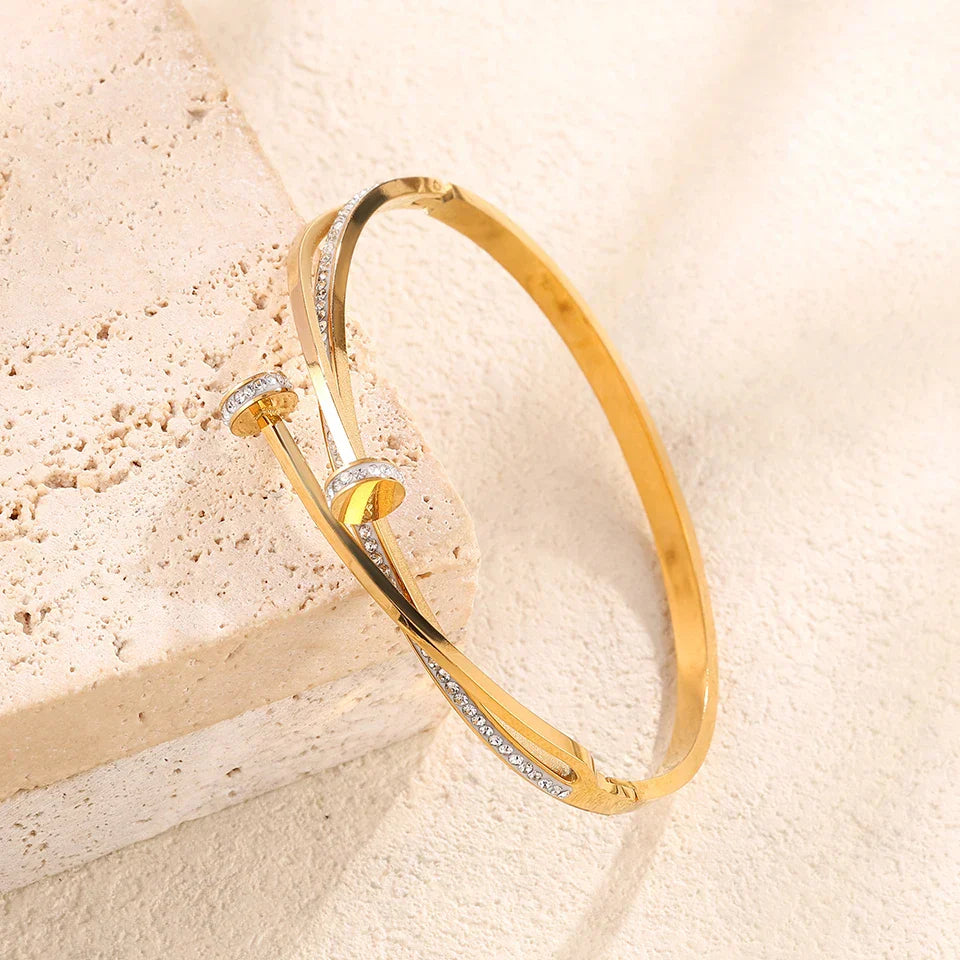 Spjikerarmband Zirkonia | Goud