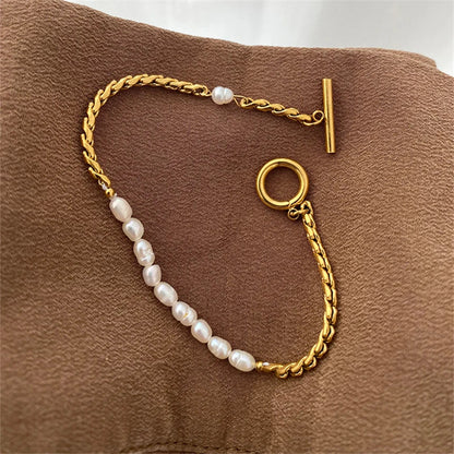 Parel armband | Goud