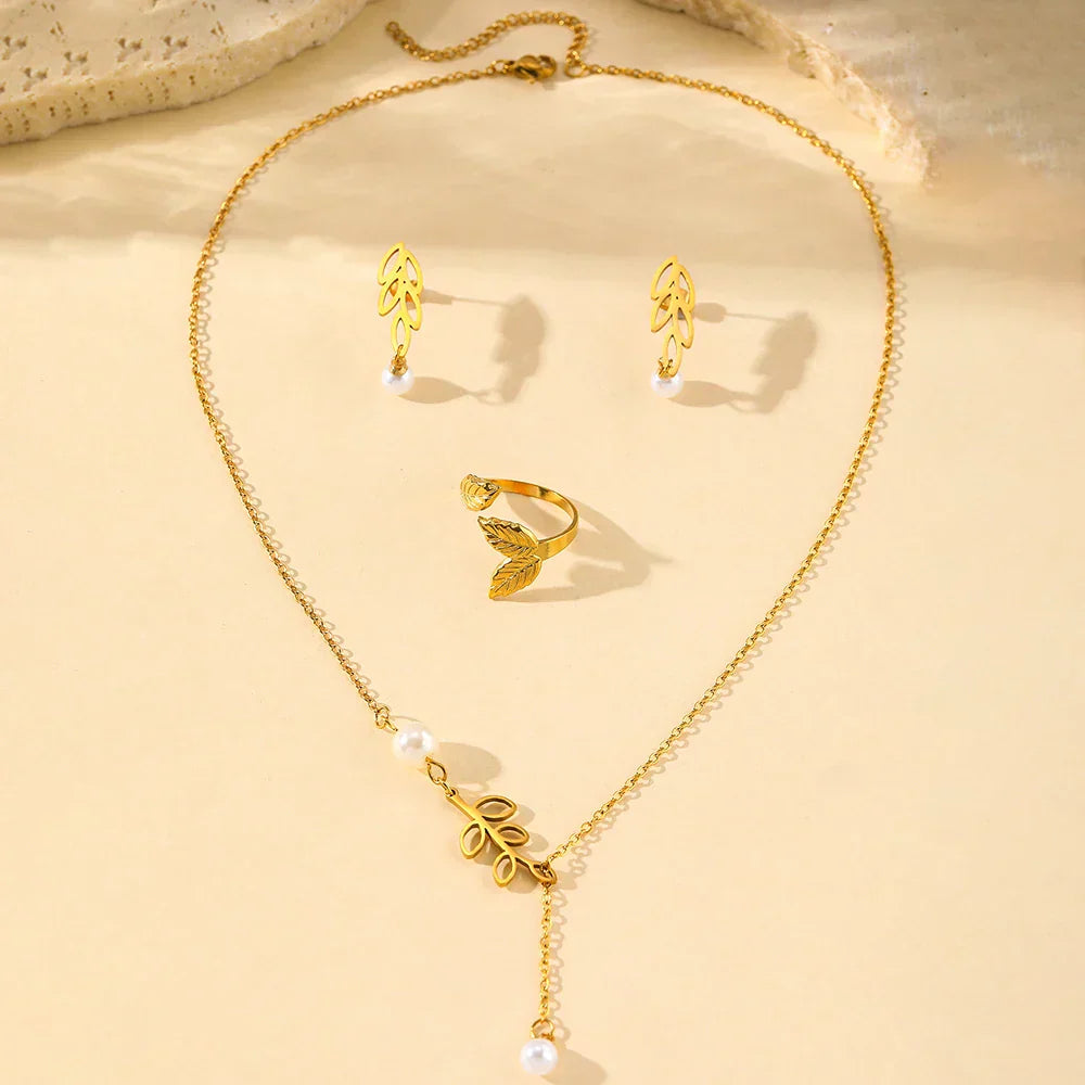 Sieradenset Met Parel | Goud