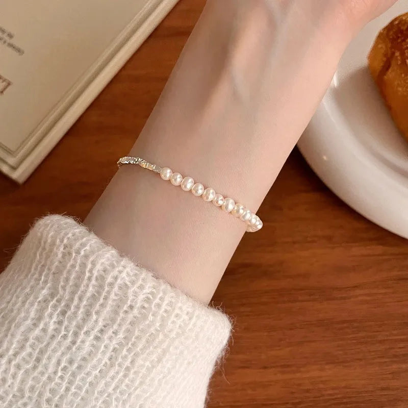 Zilveren Parel Armband