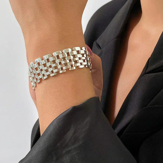 Zilveren Cubaanse Schakelarmband