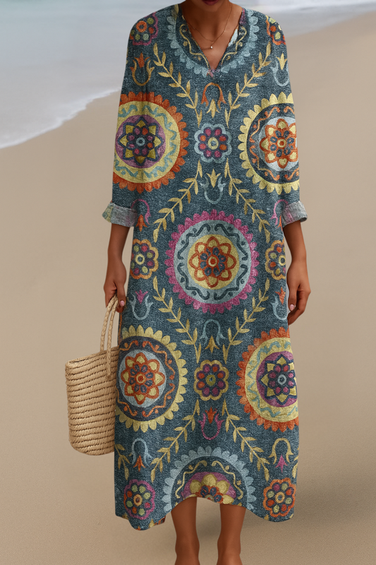 Sofie| Mandala Maxi-jurk – Straal van Blijdschap in Boho-elegantie