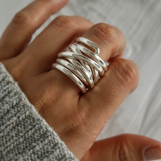Bliss – Vintage Zilveren Brede Ring