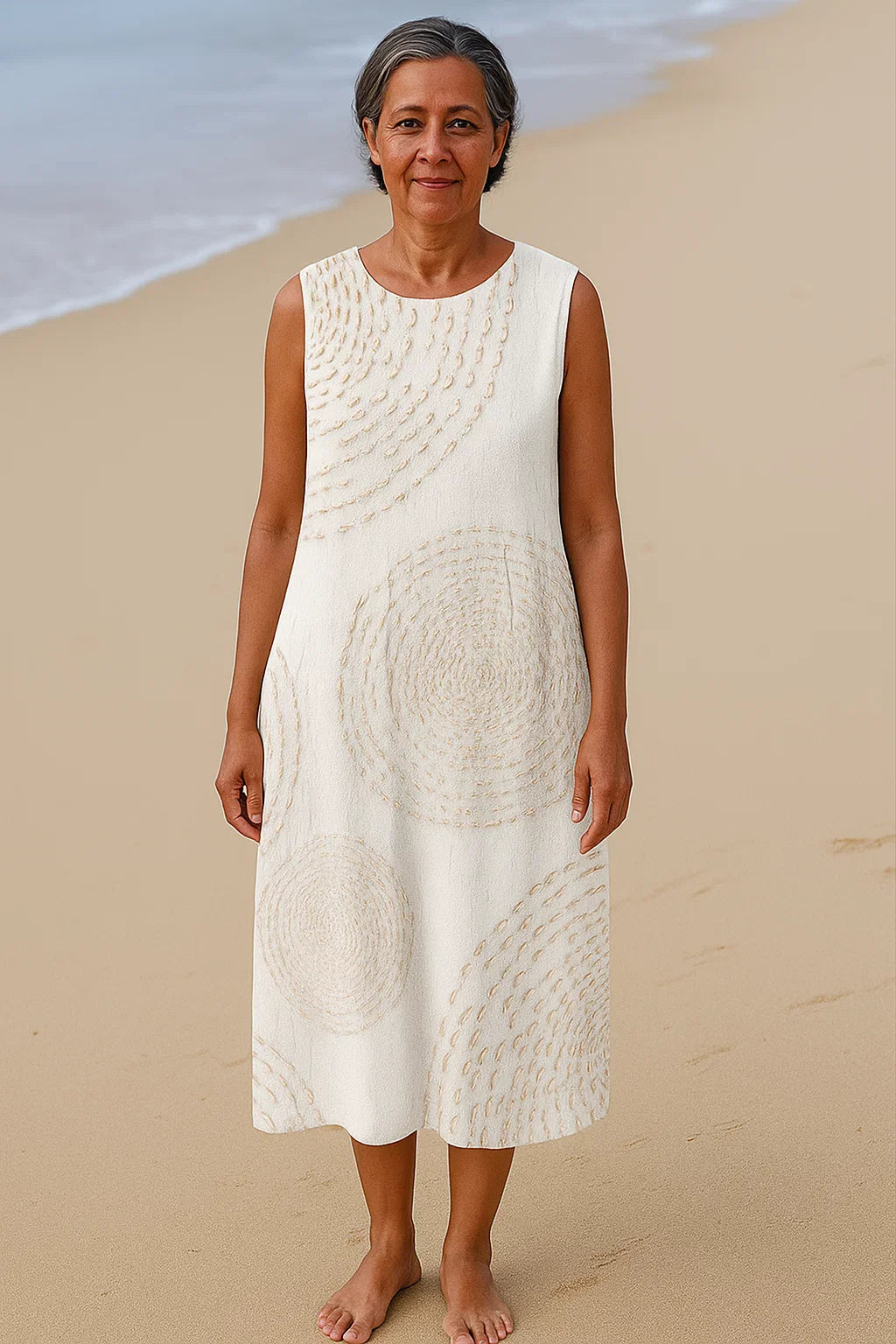 Sofie| Mouwloze midijurk – Eenvoudige elegantie voor zomerse dagen