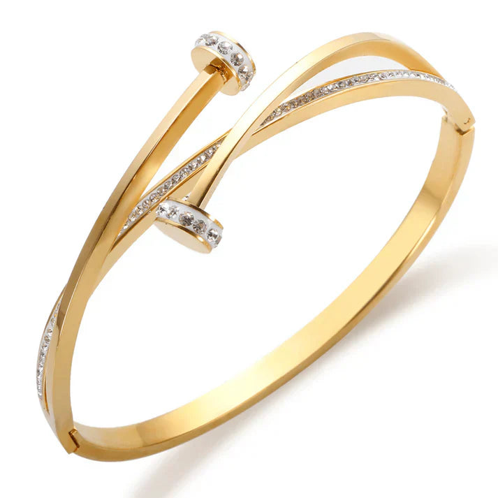 Spjikerarmband Zirkonia | Goud