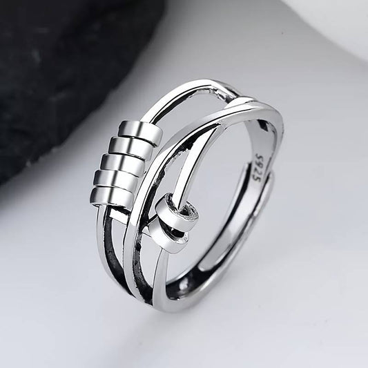 Zilveren Gelaagde Ring