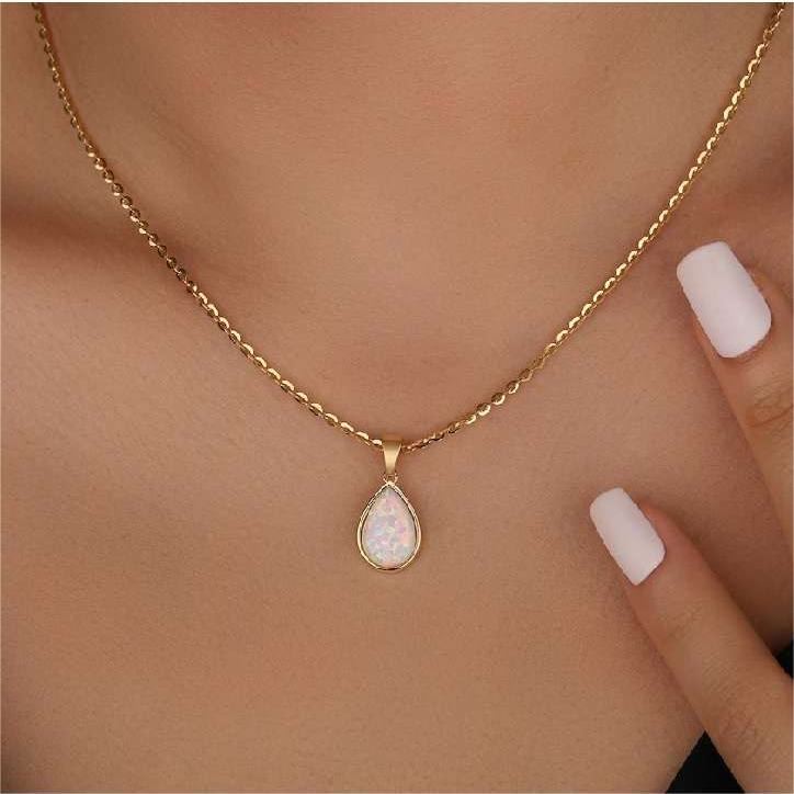 Opal Steen Ketting | Goud