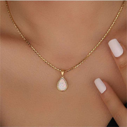 Opal Steen Ketting | Goud