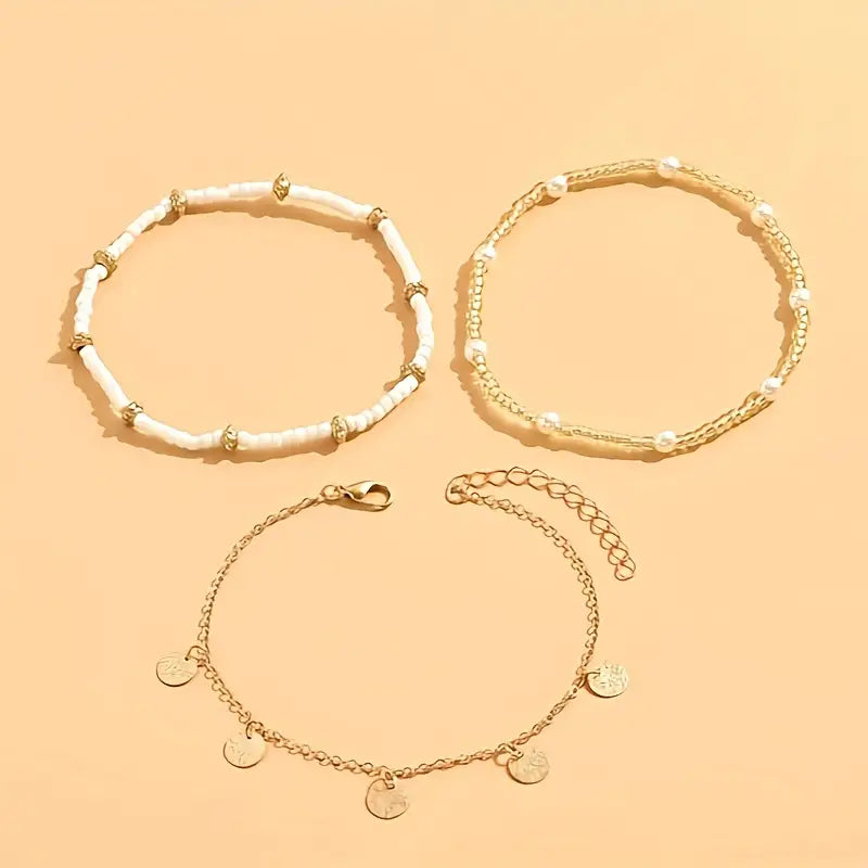 Coastal Charm Enkelband Set  | Goud