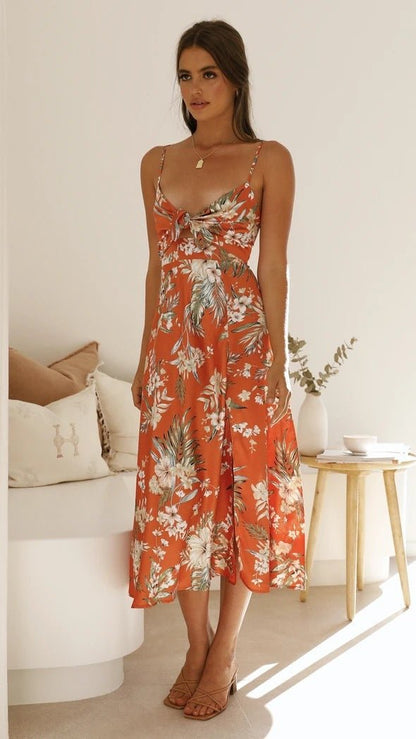 Flora | Romantische Midi-jurk met Bloemenprint
