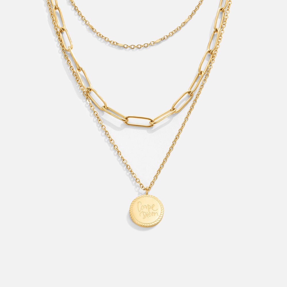 Janie Coin Drielagen Ketting
