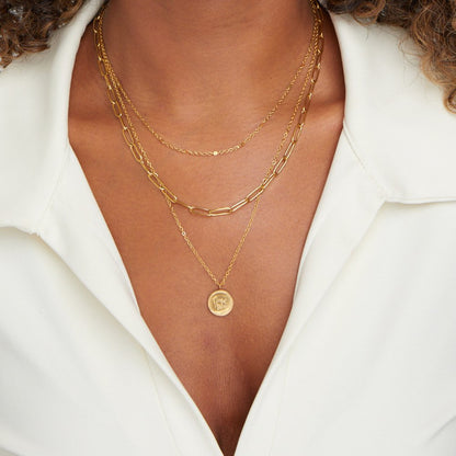 Janie Coin Drielagen Ketting
