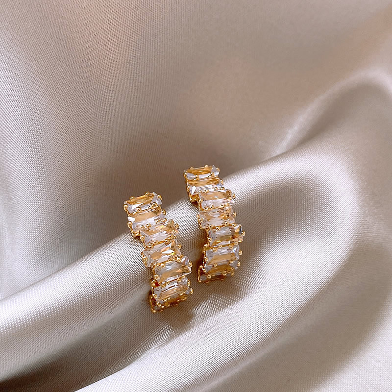 Elegante oorbellen met zirkonia | Goud