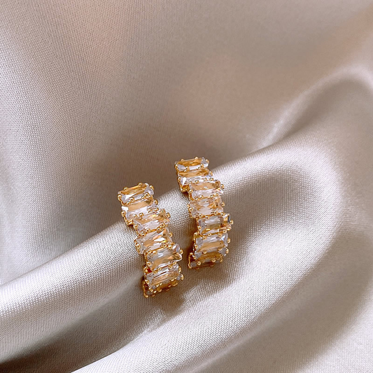 Elegante oorbellen met zirkonia | Goud