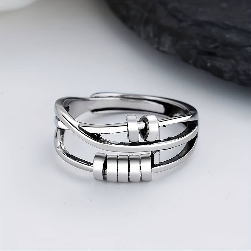 Zilveren Gelaagde Ring