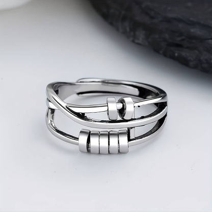 Zilveren Gelaagde Ring