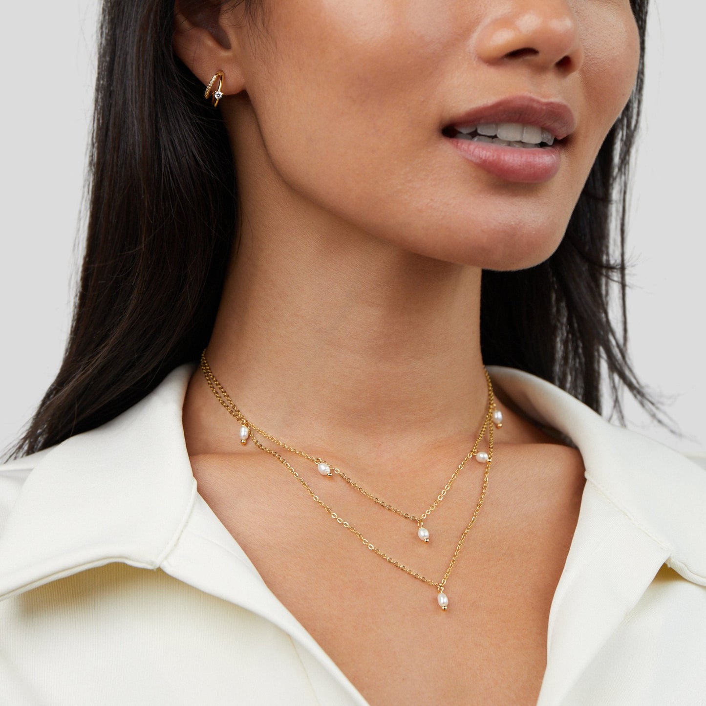 Kay Parel Drielagen Ketting