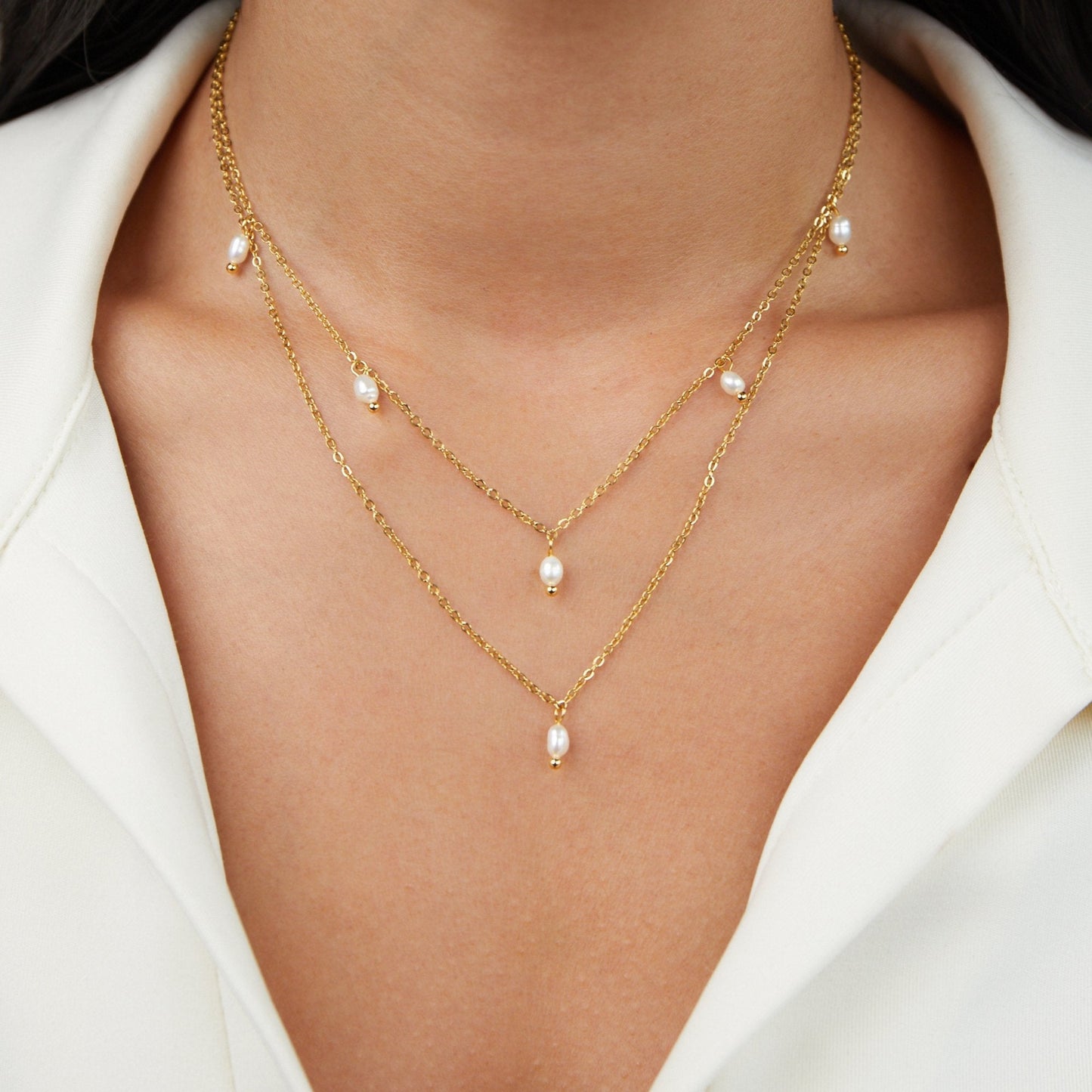 Kay Parel Drielagen Ketting